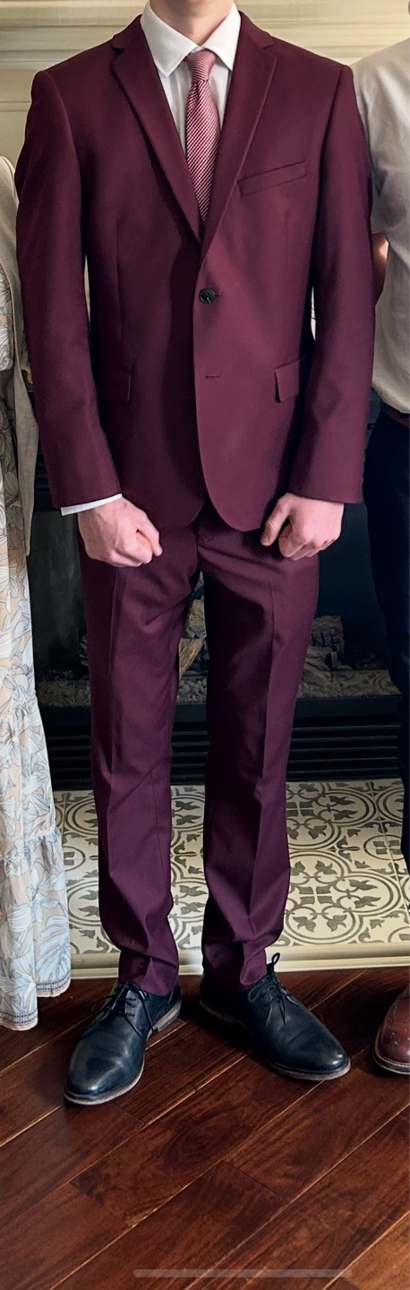Men's Burgundy Suit