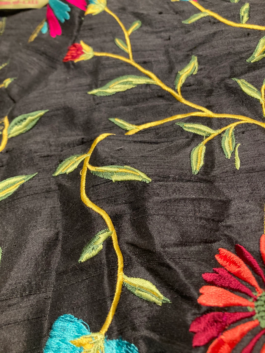 Antoine & Lili Embroidered Silk Black Floral Dress - photo 5