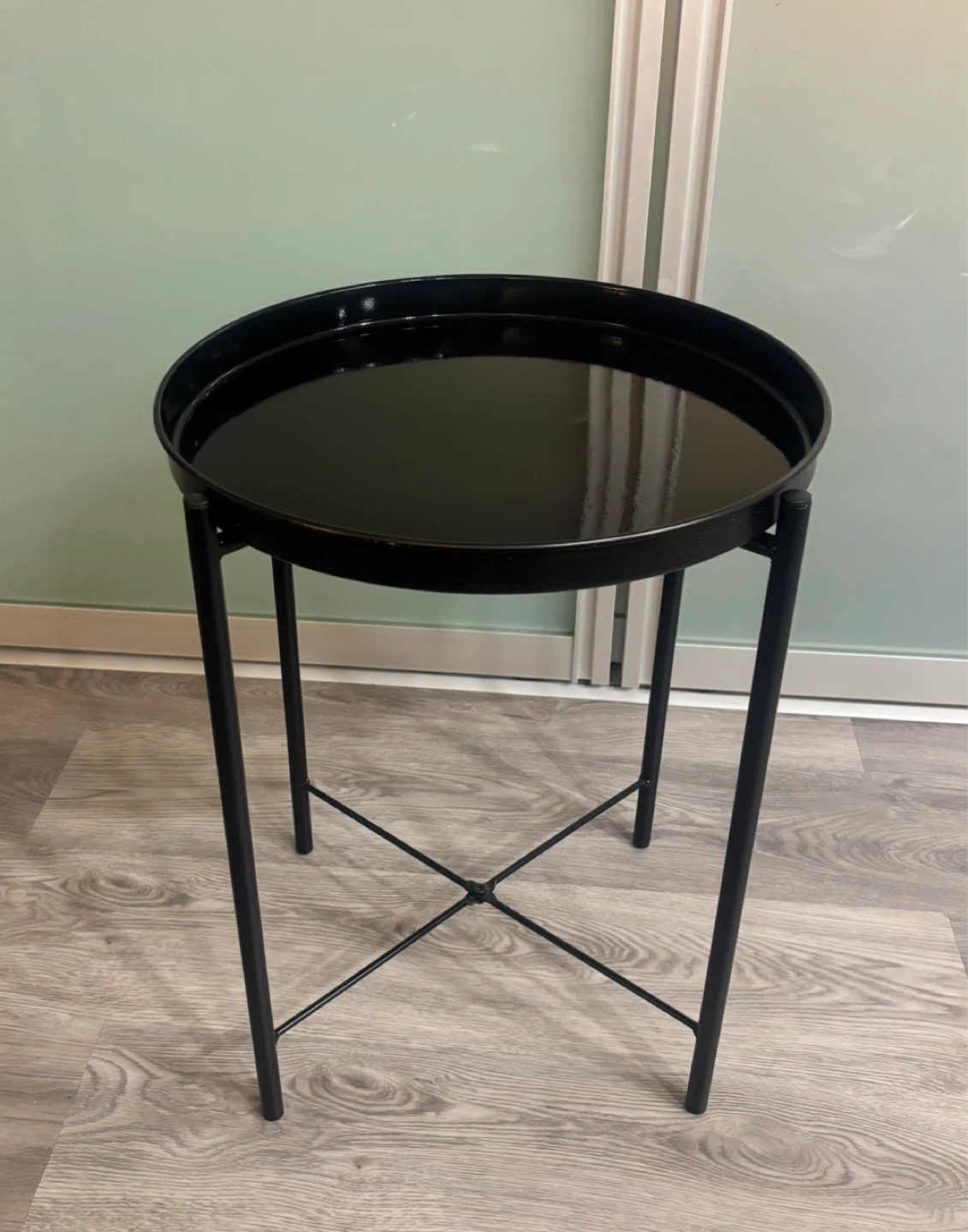 NEEDS TO GO!: Black Round Metal Side Table