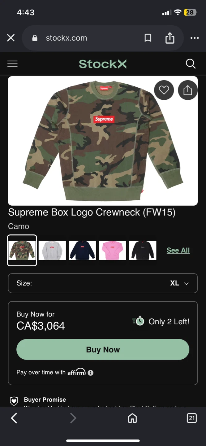 Supreme Camo Box’s Logo Crewneck