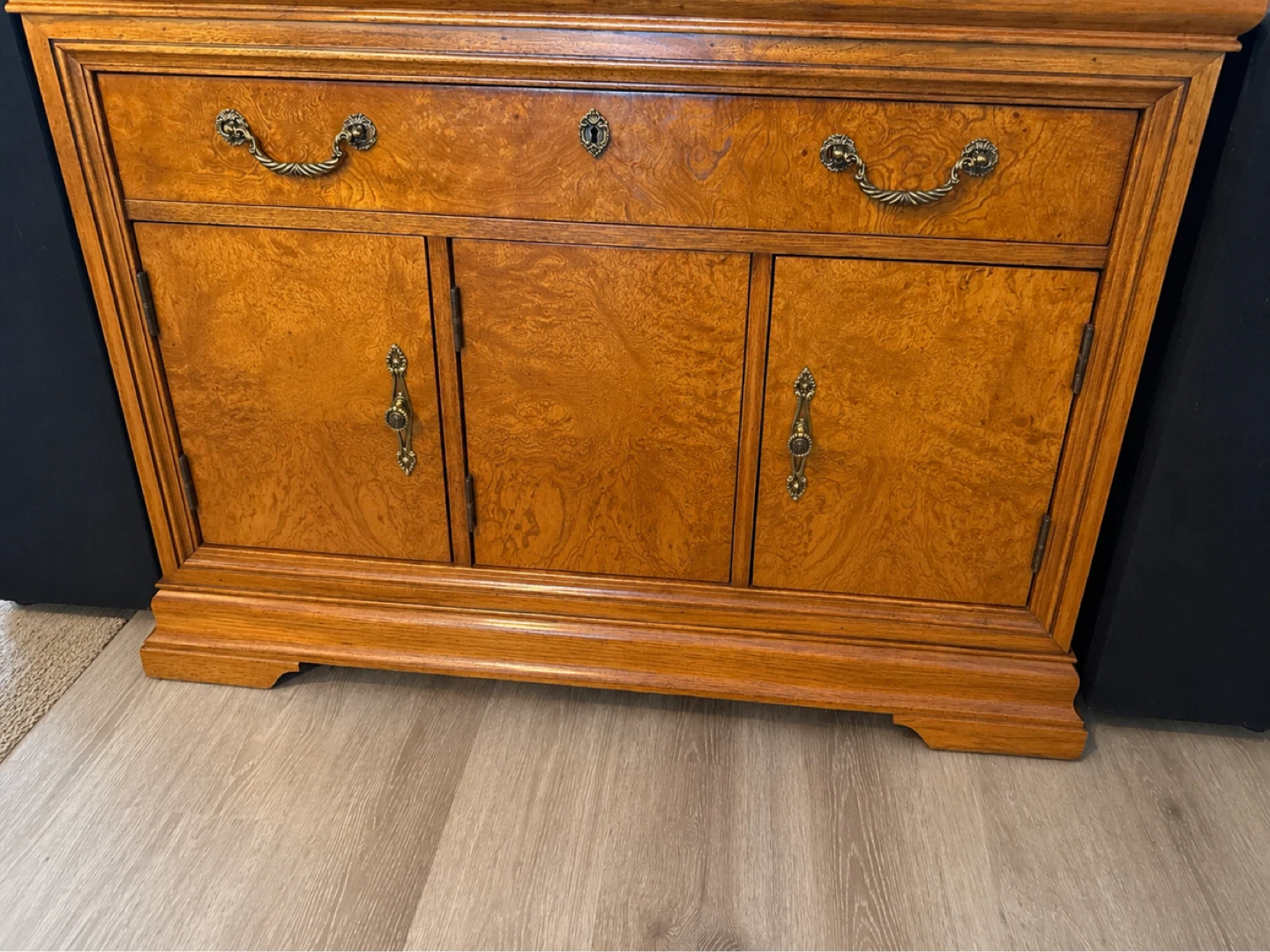 Vintage Wood Sideboard Cabinet with Marble Top - photo 2
