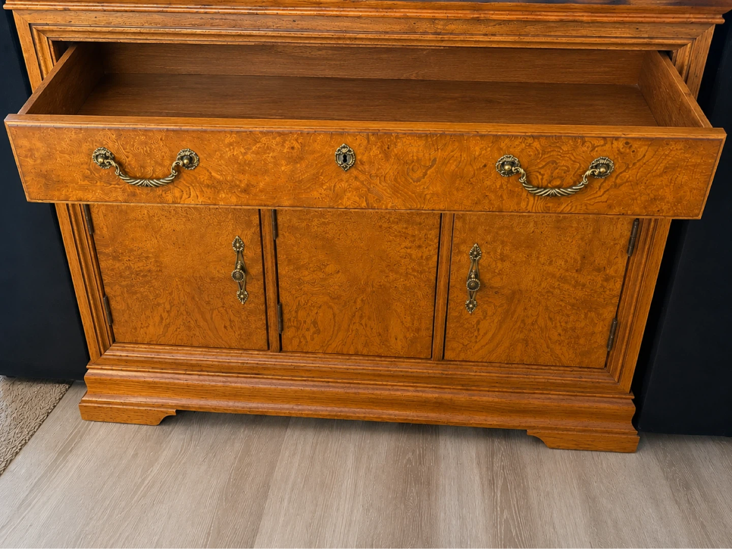 Vintage Wood Sideboard Cabinet with Marble Top - photo 4
