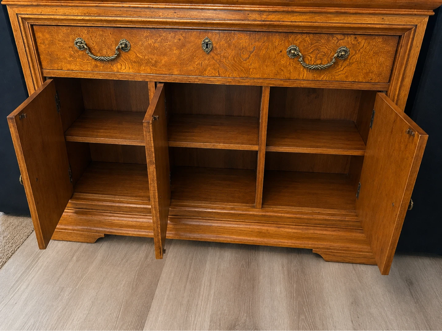 Vintage Wood Sideboard Cabinet with Marble Top - photo 3