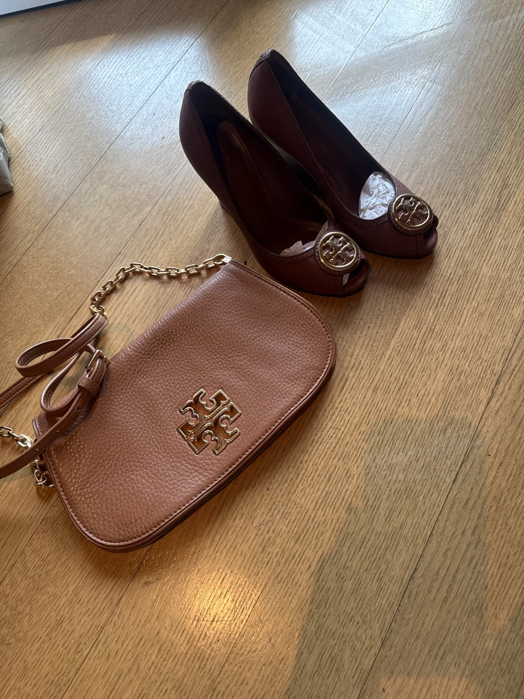 Tory Burch Wedge Heels and Crossbody Bag Set