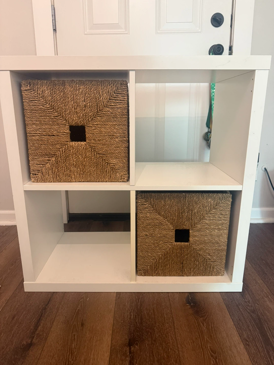 IKEA White 4-Cube Storage Unit with Baskets