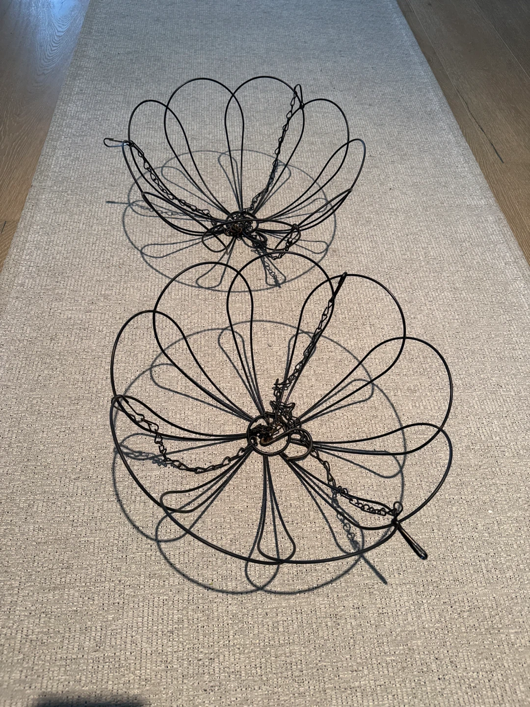 Set of 2 Black Wire Flower Baskets