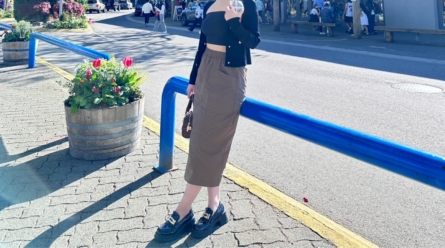 Brown A-line Midi Skirt - photo 2