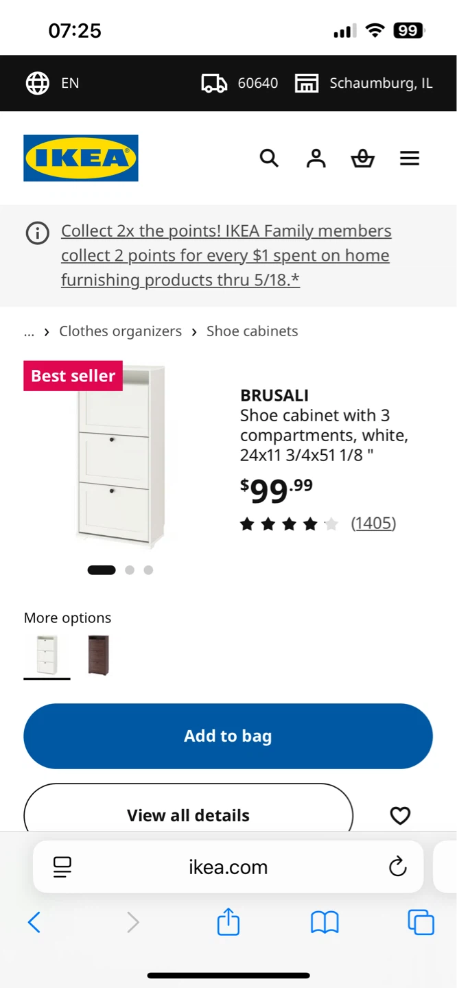 IKEA BRUSALI Shoe cabinet - white - photo 3