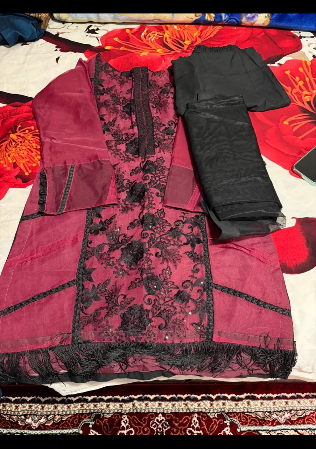 Women's Embroidered Kurti Pant Set - photo 4