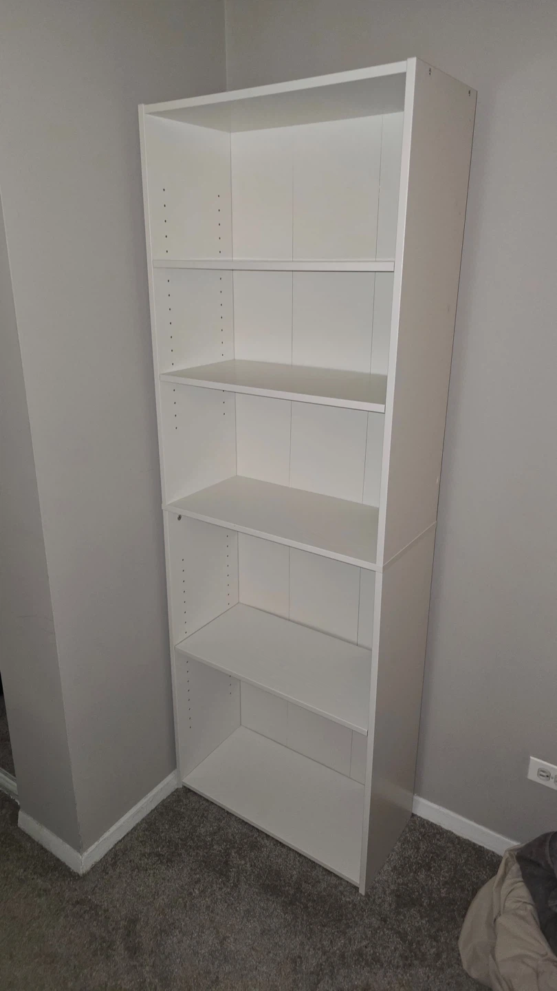 White 5-Shelf Bookshelf
