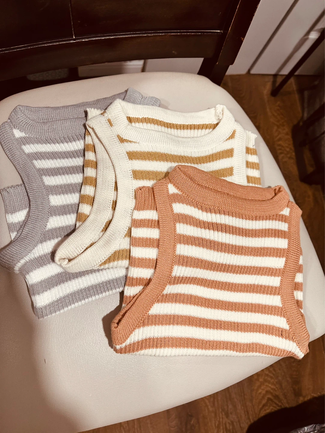 Striped Knit Tops (Set of 3)