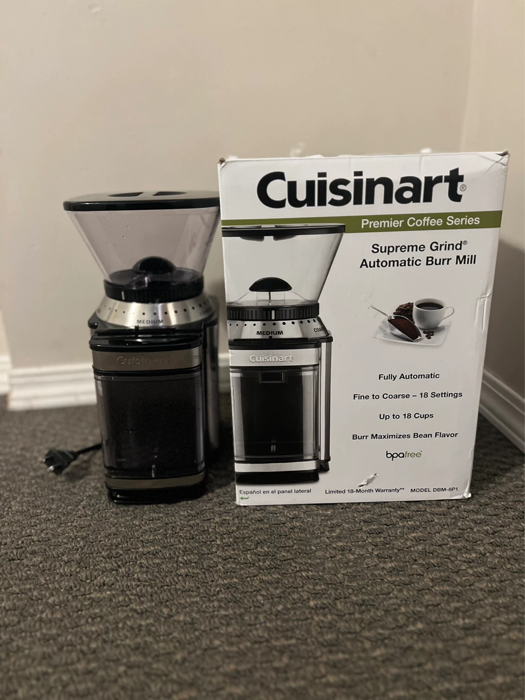 Cuisinart Supreme Grind Automatic Burr Mill DBM-8P1