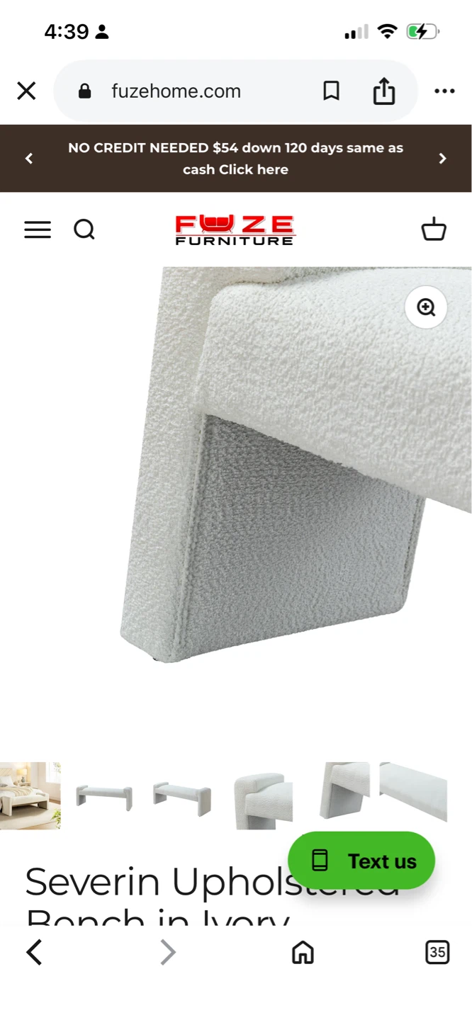 New Severin Upholstered Bench in Ivory - photo 5