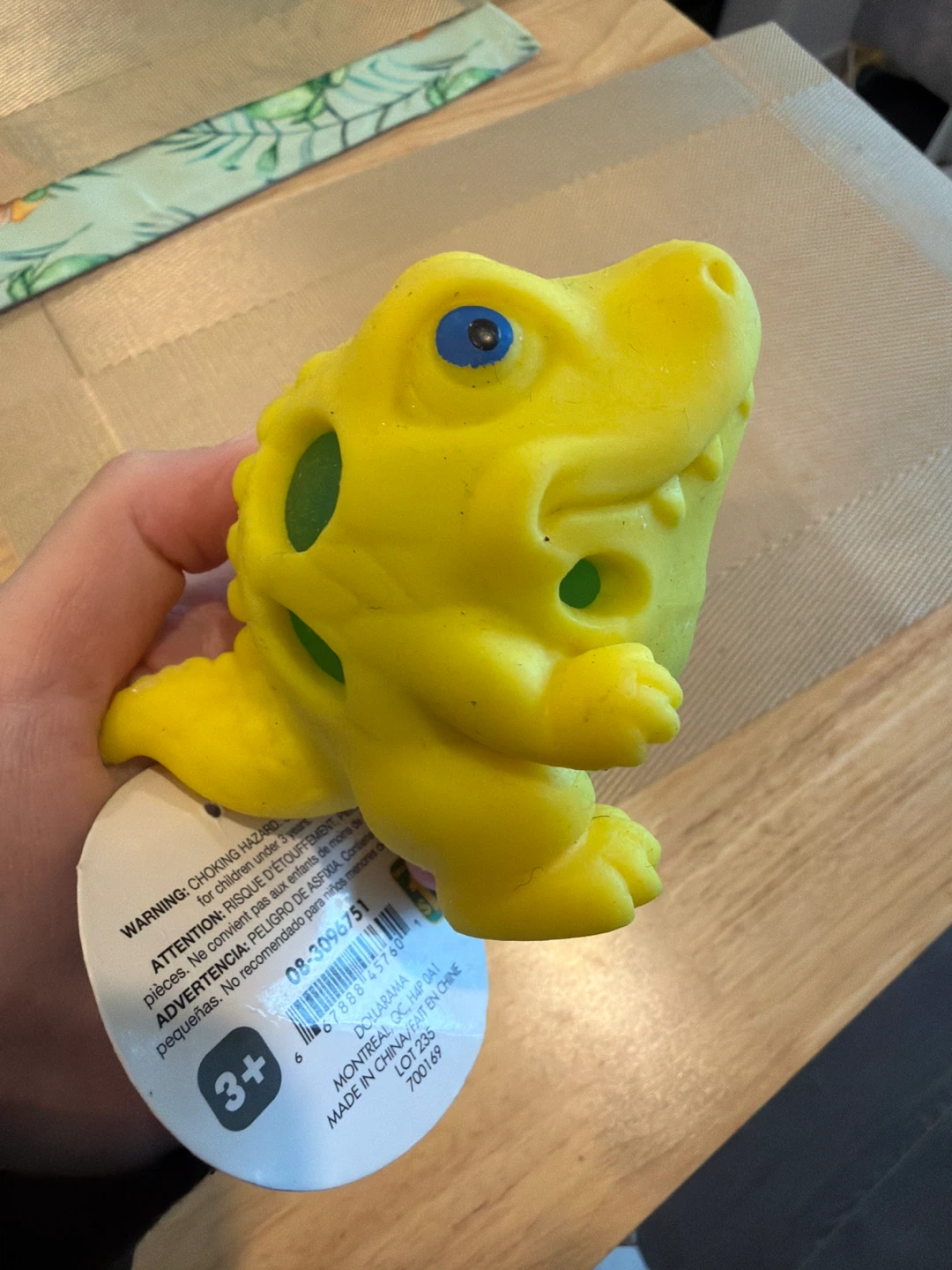 Yellow Dinosaur Squishy Ball Toy