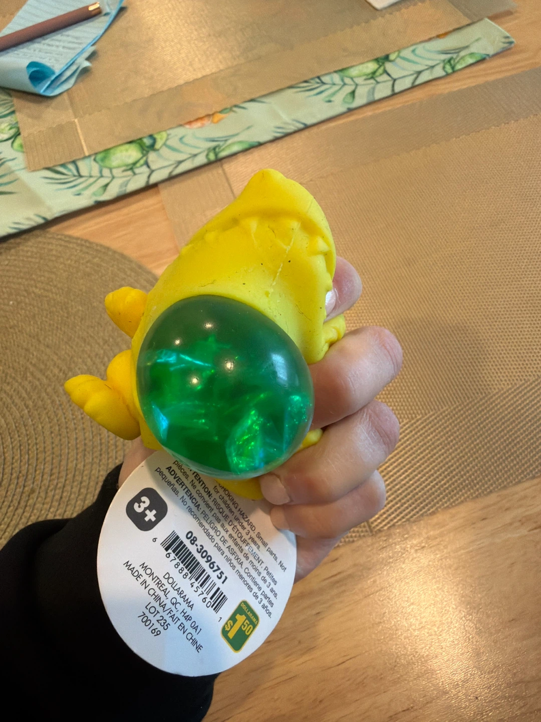Yellow Dinosaur Squishy Ball Toy - photo 2