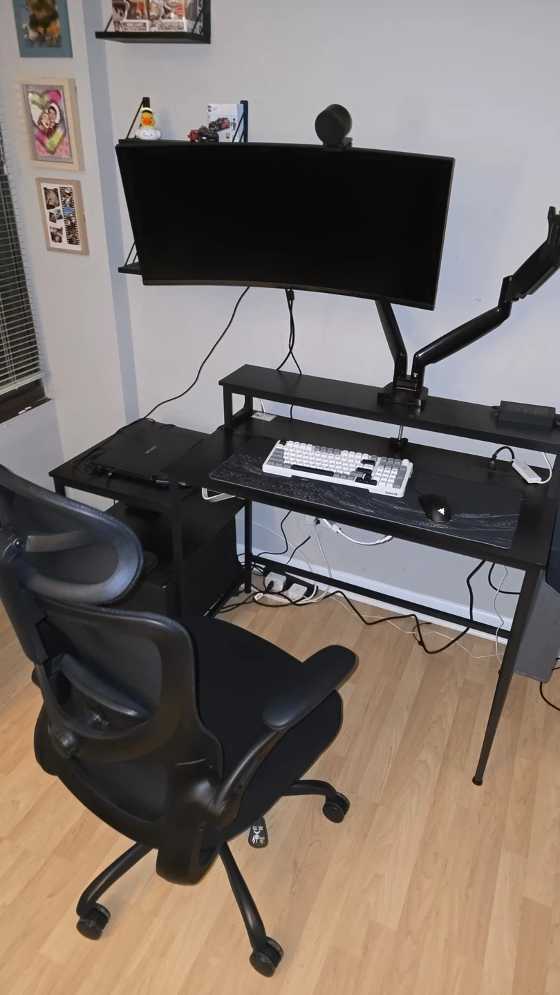Computer Desk, Monitor, Ergonomic Chair, Dual Monitor Mount - photo 4