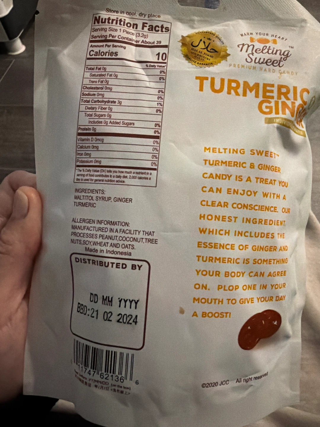 Melting Sweet Turmeric & Ginger Candy - Sugar Free - photo 2