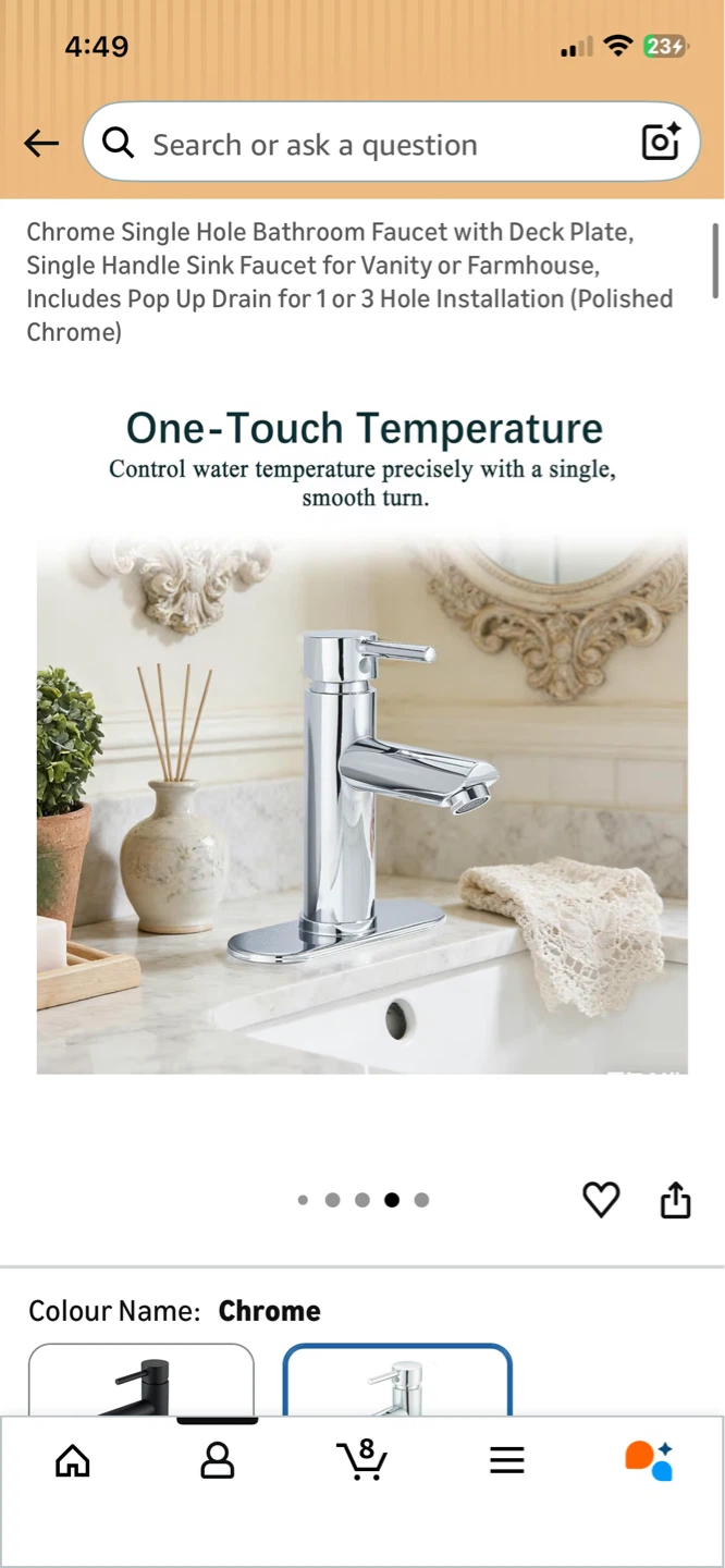 Chrome Bathroom Sink Faucet - photo 3