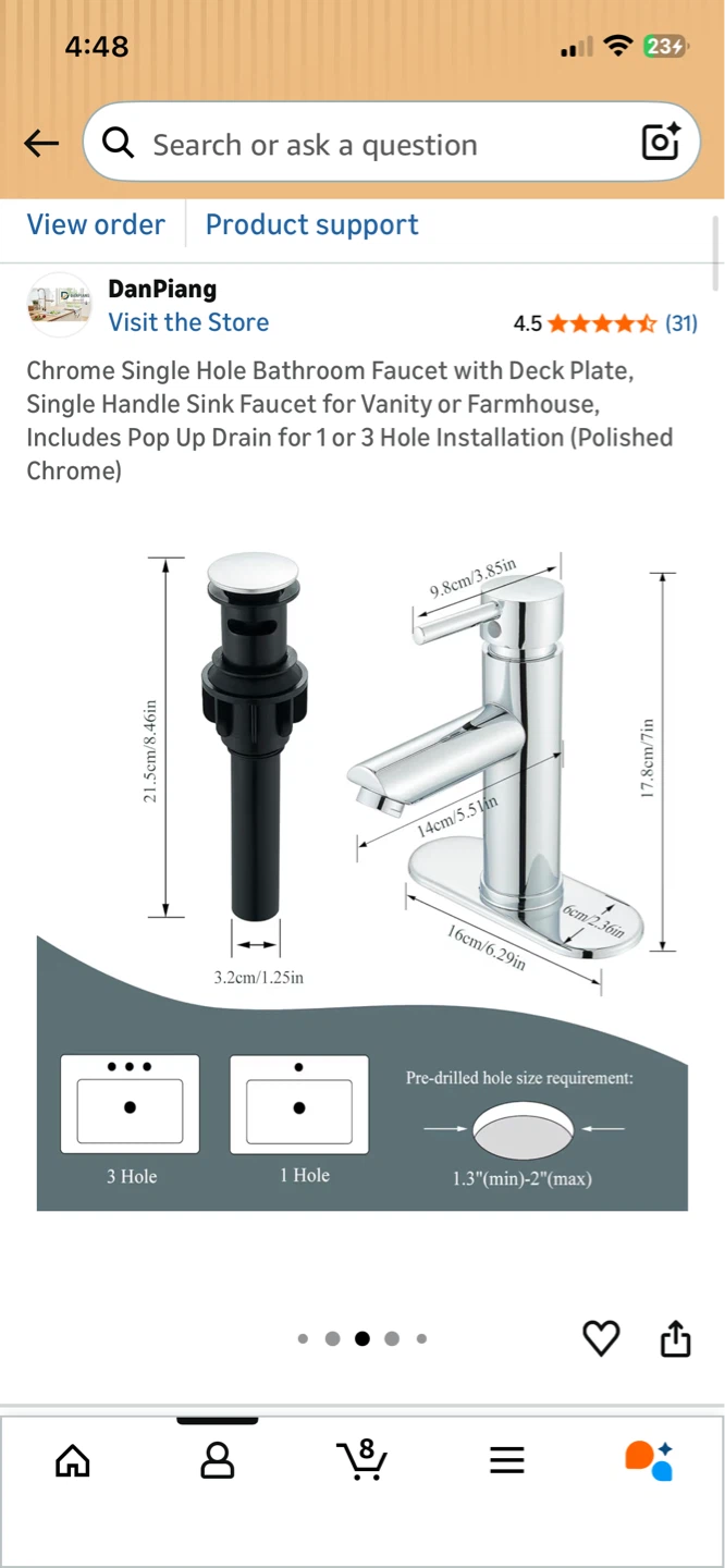 Chrome Bathroom Sink Faucet - photo 4
