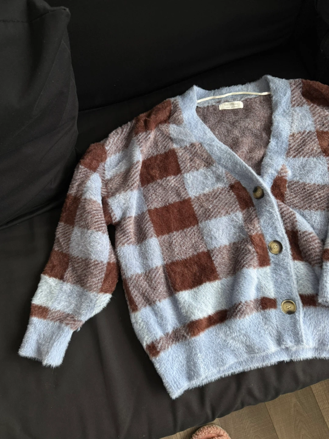Sixty-Eight Plaid Fuzzy Cardigan - photo 5