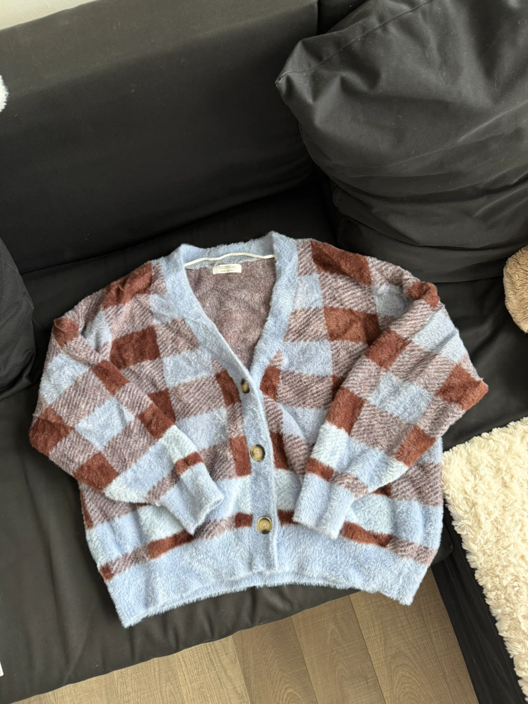 Sixty-Eight Plaid Fuzzy Cardigan - photo 2