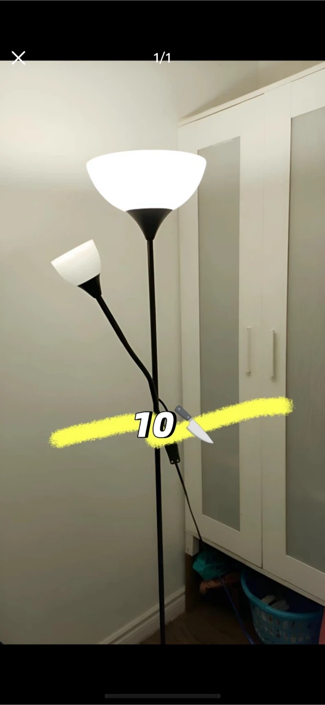 IKEA TÅGARP Floor Uplighter/Reading Lamp, Black/White - photo 2