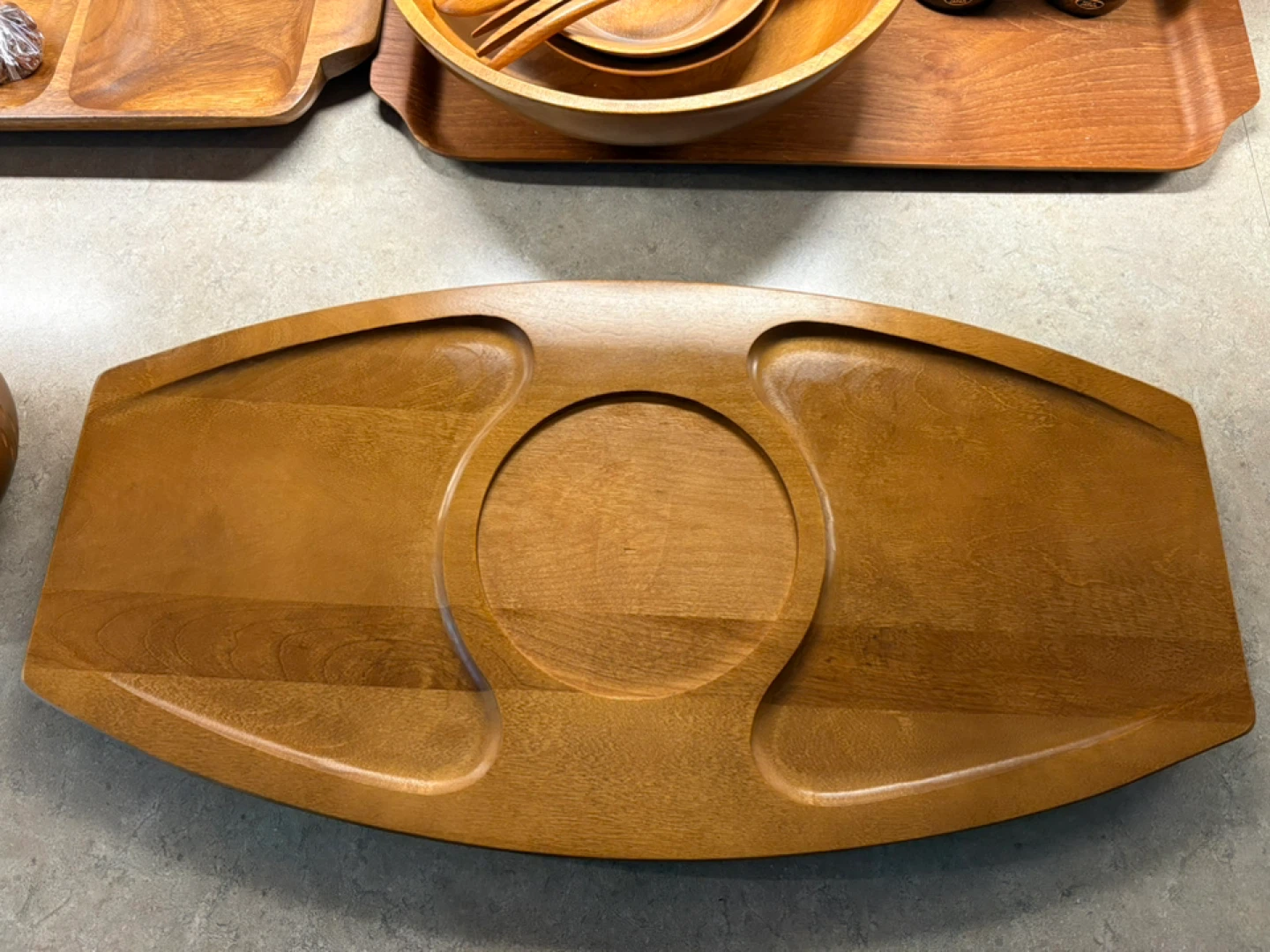 60s Baribocraft Canada Wood Chip & Dip Platter Set. - photo 3