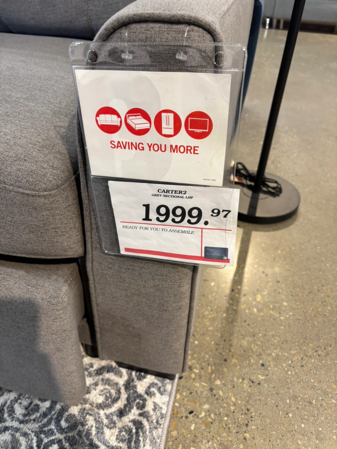 $1300 Carter2 Grey Sectional Sofa Bed - photo 3