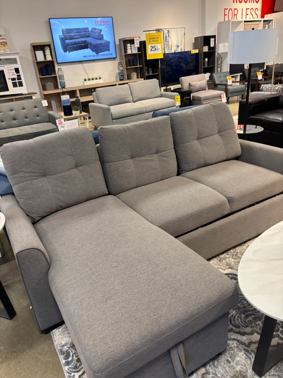 $1300 Carter2 Grey Sectional Sofa Bed - photo 4