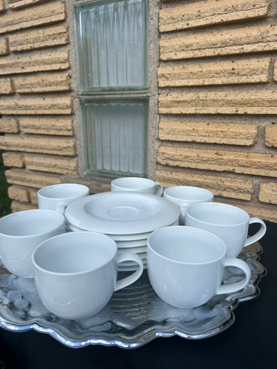 White Ceramic Coffee Cup and Saucer Set