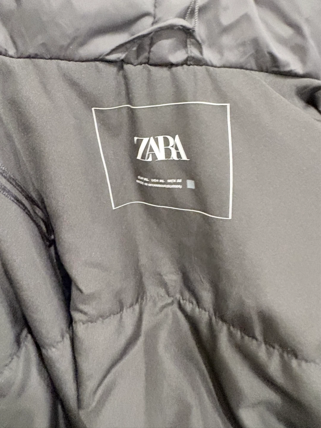 ZARA Black Puffer Coat with Hood - XL - photo 4