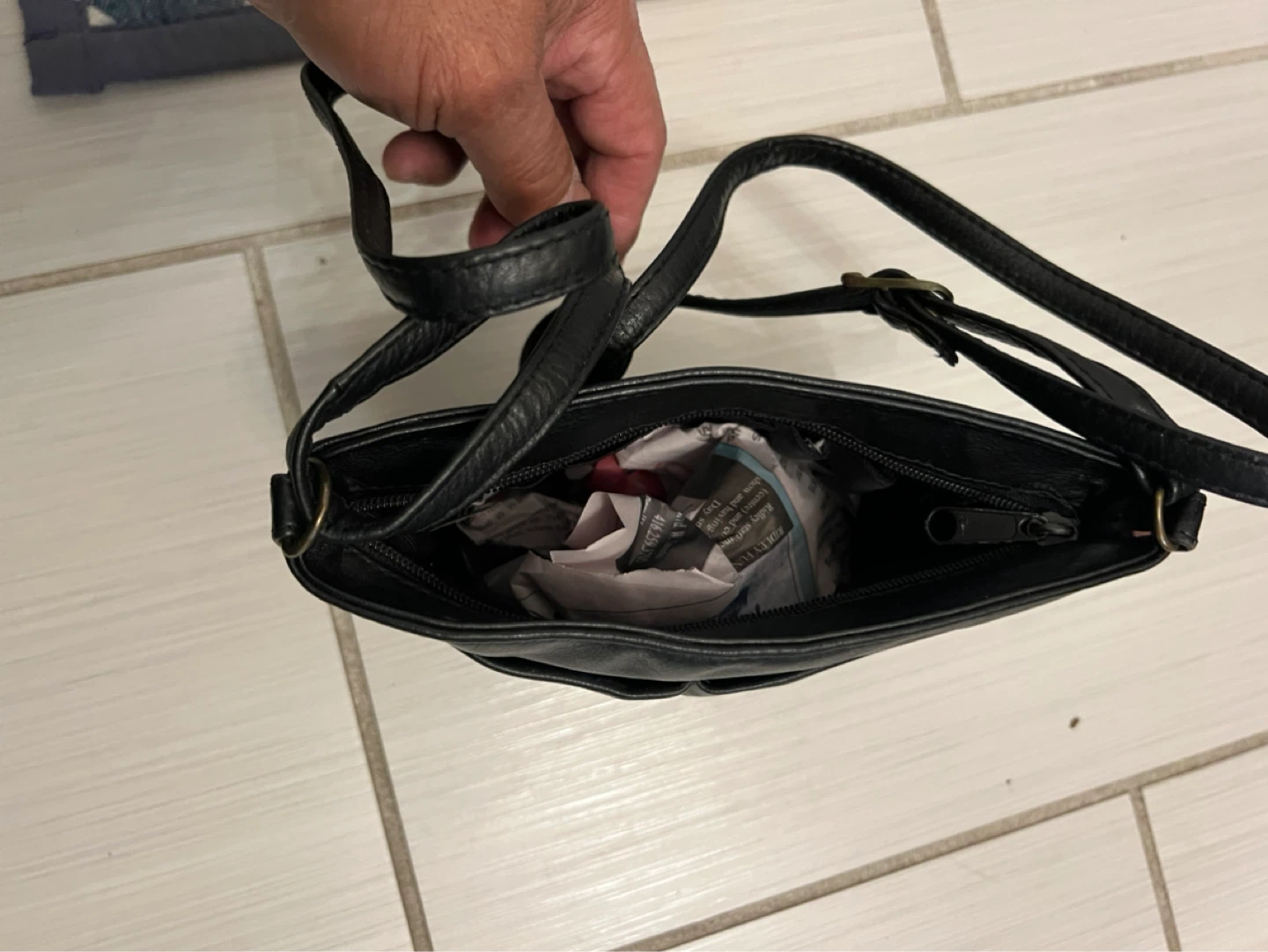 Black Leather Crossbody Bag - photo 4