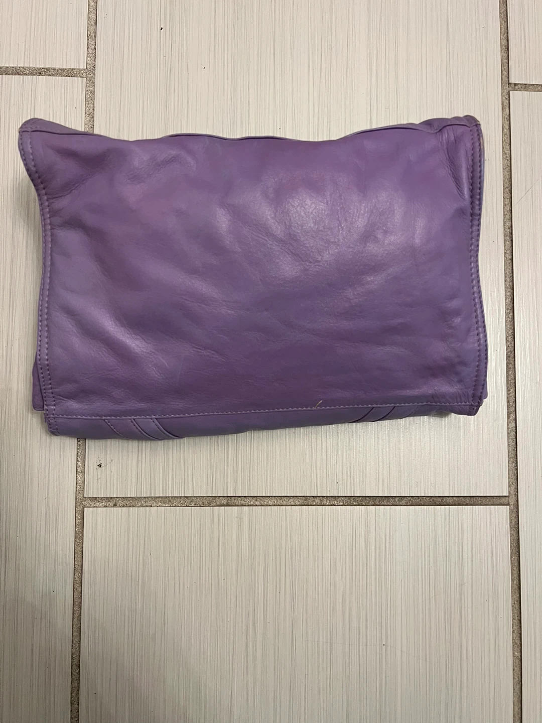 Purple Leather Clutch/Shoulder Bag - photo 2