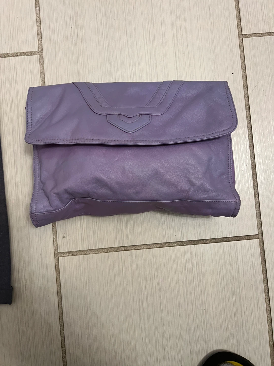 Purple Leather Clutch/Shoulder Bag - photo 3