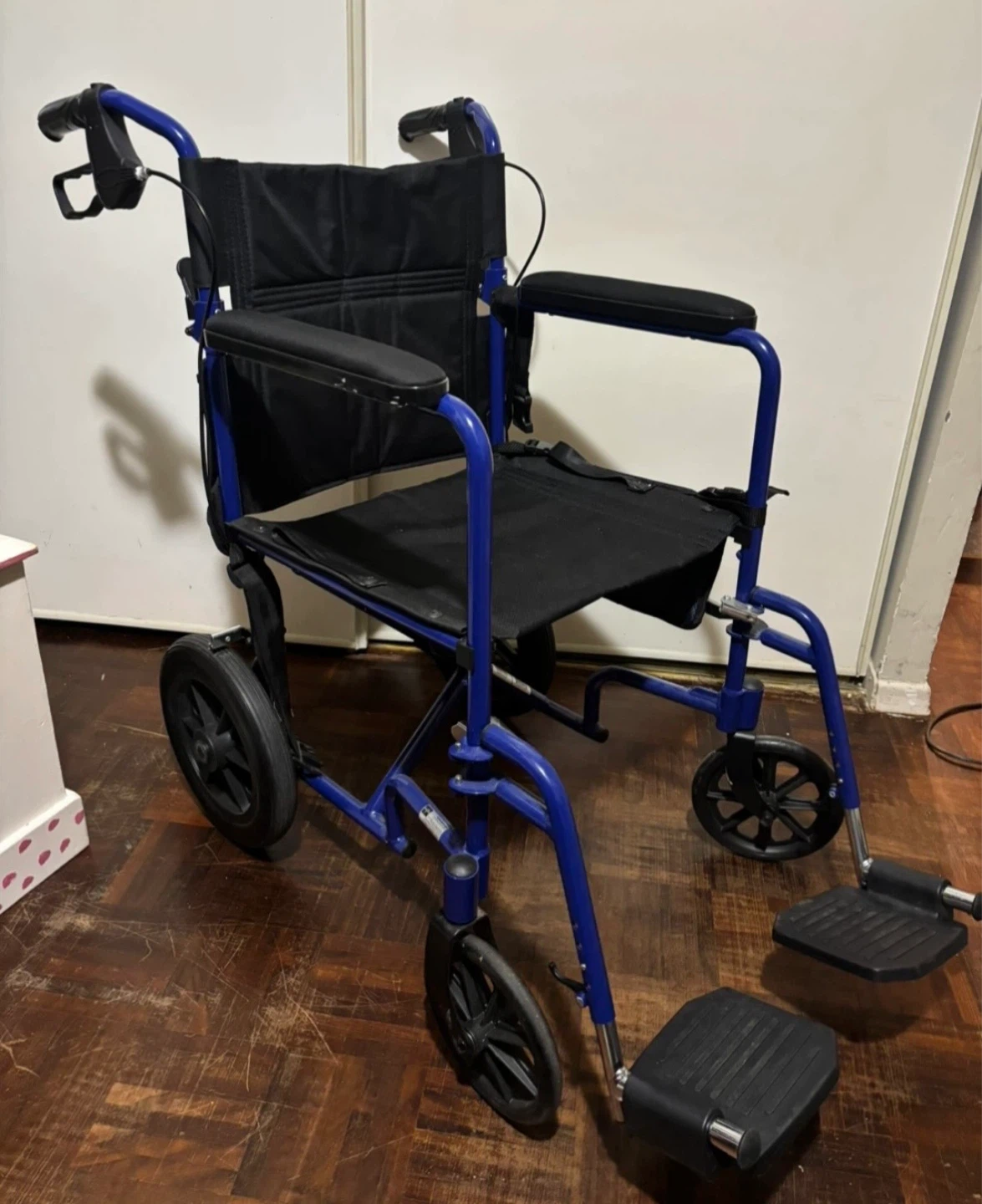 Blue Lightweight Transport Wheelchair - photo 3