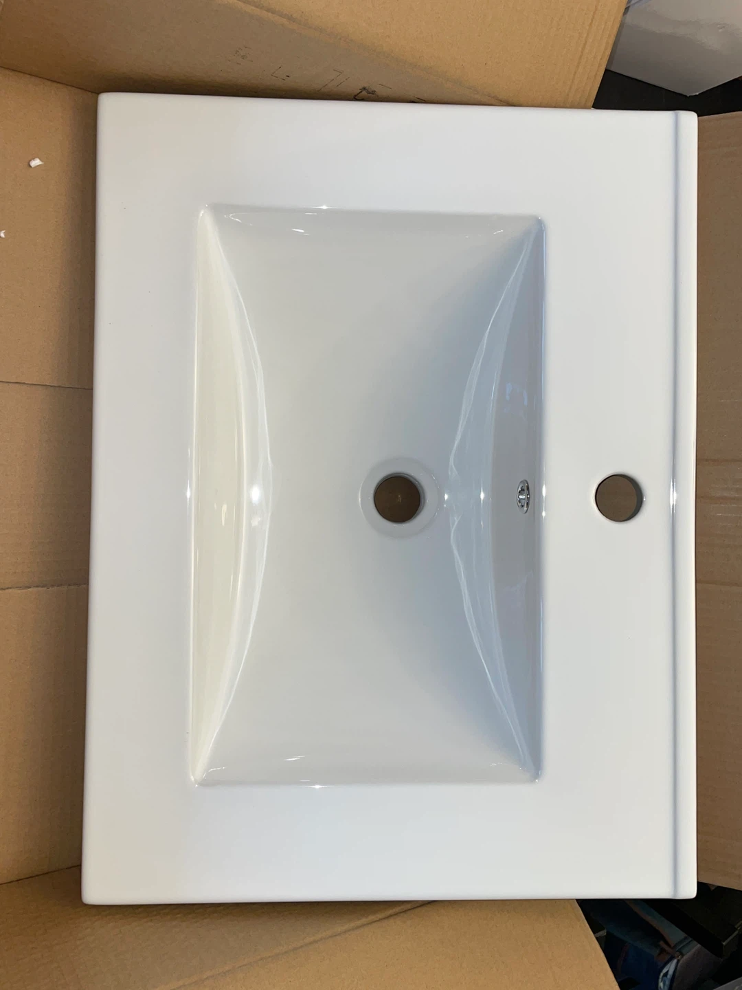 24x18 Inch White Ceramic Drop-In Bathroom Sink - 1 Faucet Hole - photo 2