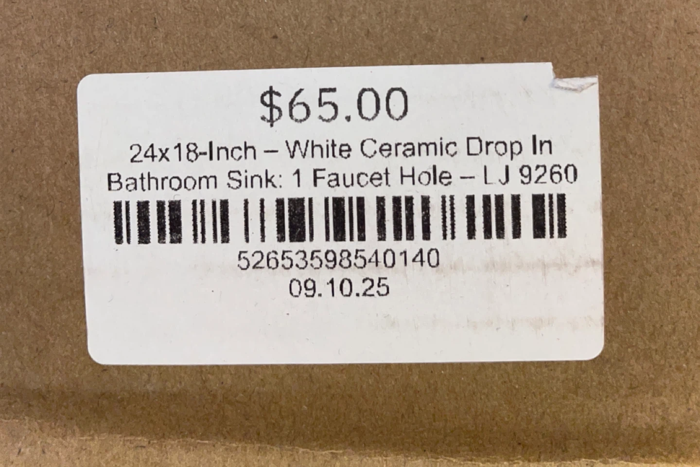 24x18 Inch White Ceramic Drop-In Bathroom Sink - 1 Faucet Hole - photo 4