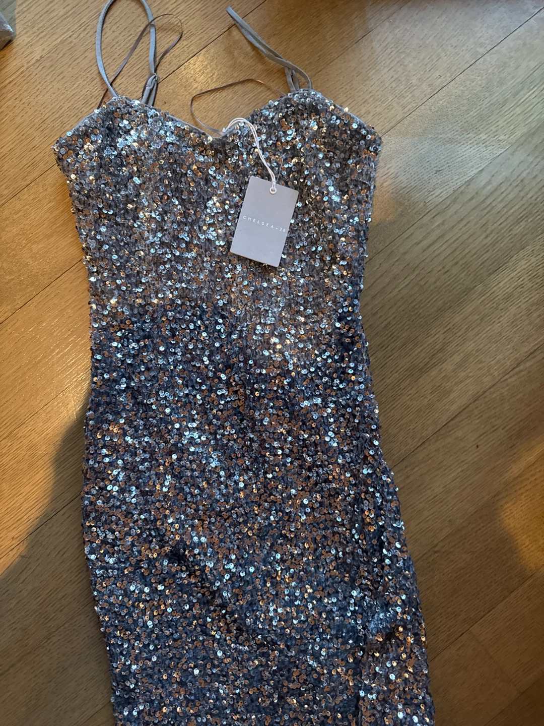 Chelsea Peers Silver Sequin Maxi Dress with Slit - photo 2