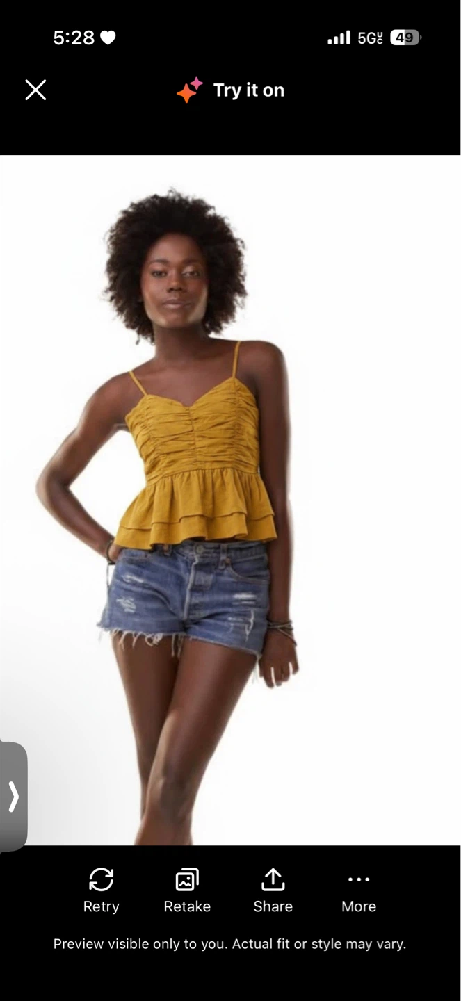Yellow mustard Ruched Peplum Top - photo 2