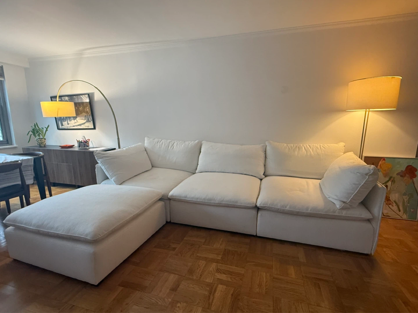 CB2 Lumis 4-Piece Modular Snow White Sectional Sofa