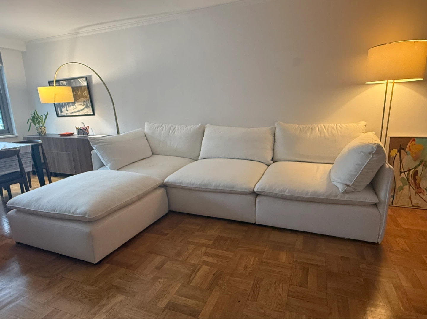 CB2 Lumis 4-Piece Modular Snow White Sectional Sofa - photo 2