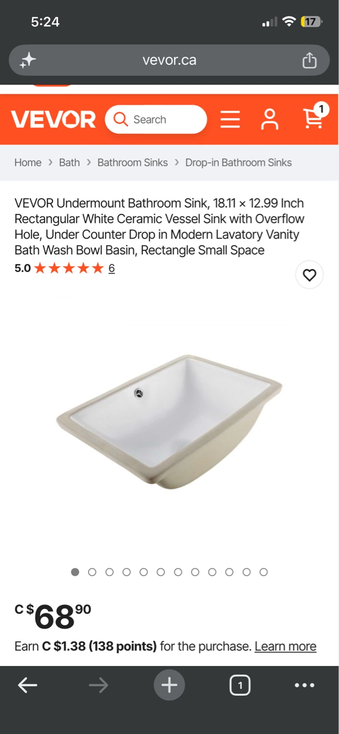 VEVOR Rectangular Undermount Bathroom Sink - photo 2