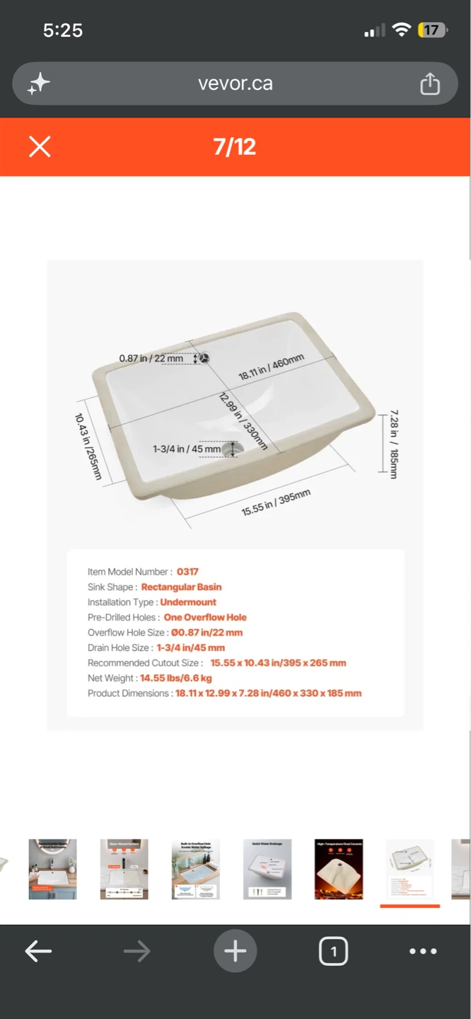 VEVOR Rectangular Undermount Bathroom Sink - photo 3