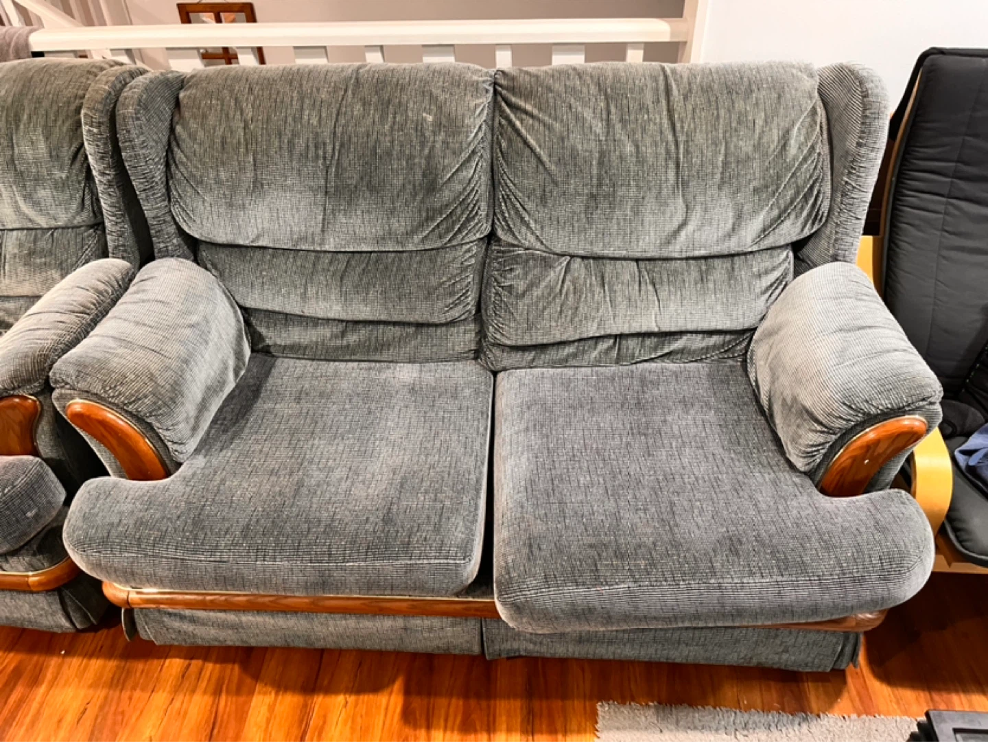 Grey Fabric Loveseat Sofa - photo 5