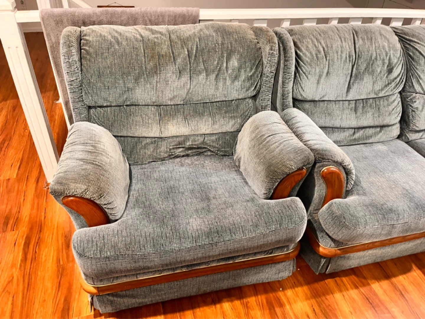 Grey Fabric Loveseat Sofa - photo 3