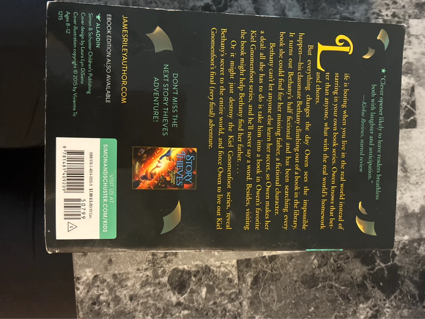 Story Thieves by James Riley Book - photo 2