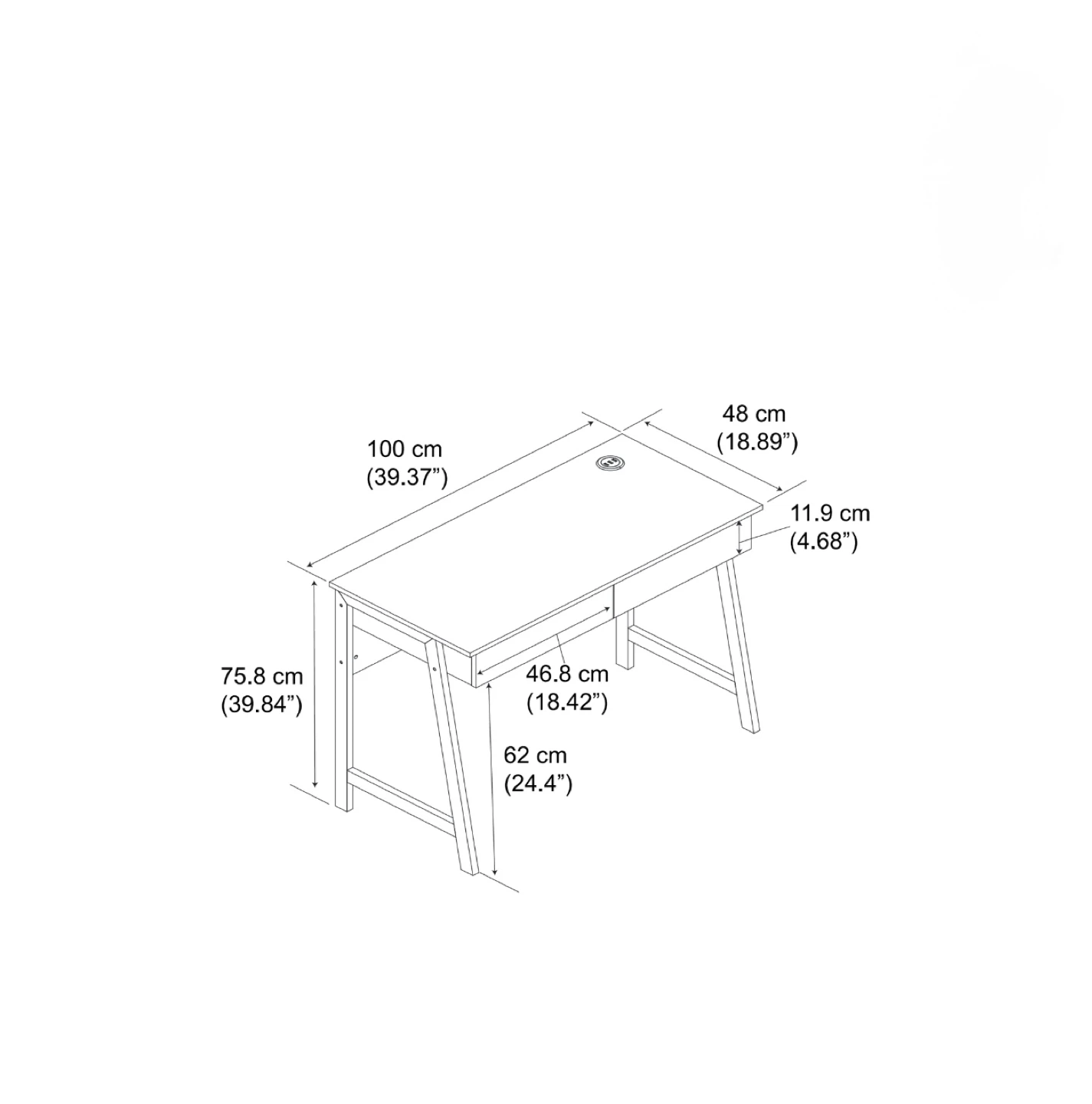 Modern Computer Desk with Two Drawers - photo 4