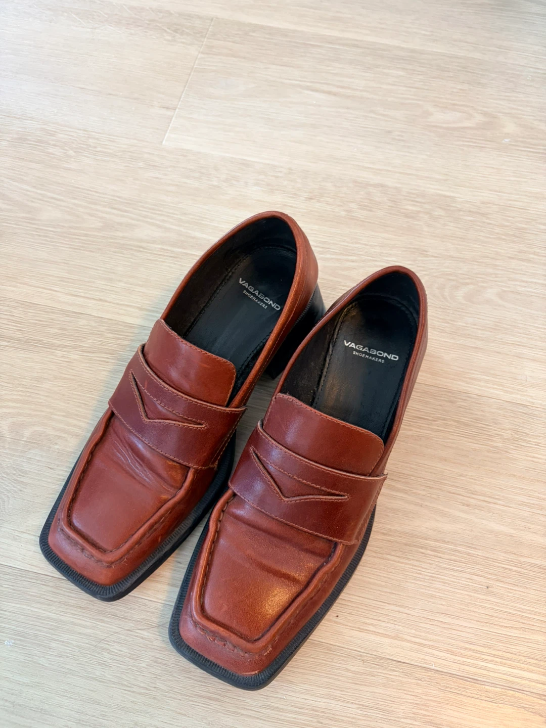Vagabond Brown Leather Square Toe Loafers - photo 3