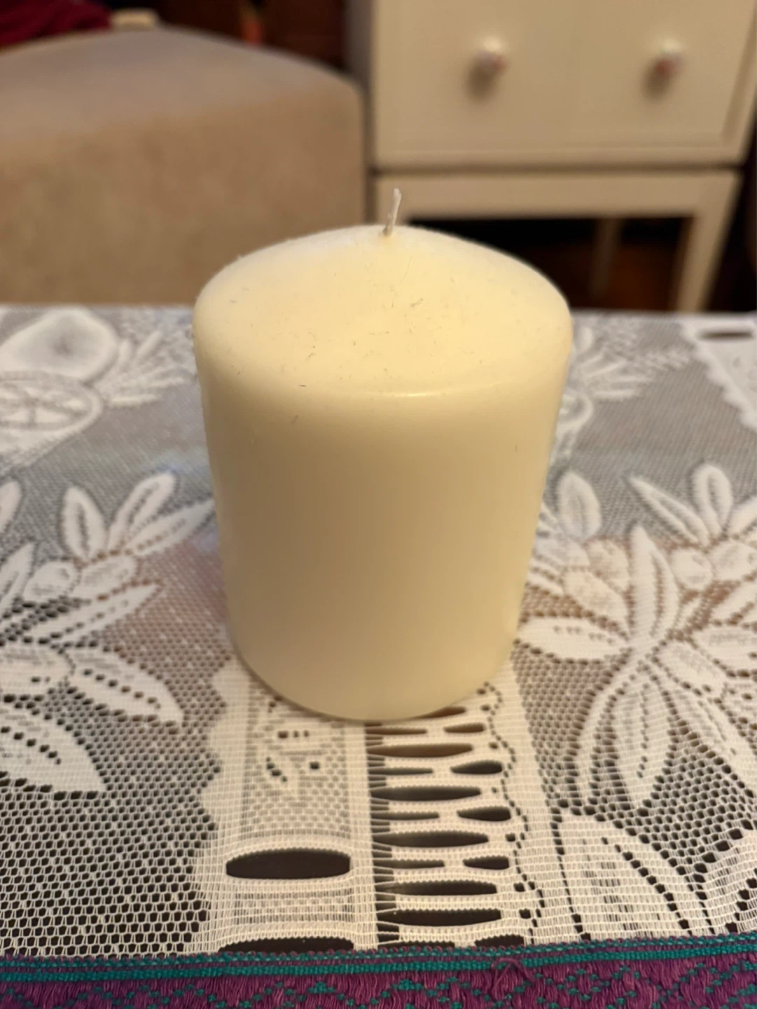 White Pillar Candle