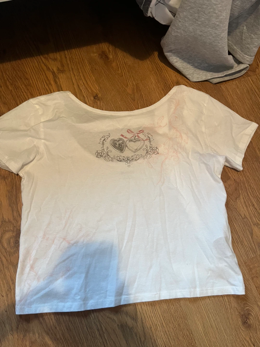Hollister White T-Shirt with Bow Detail